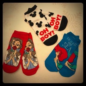Set of Three Disney No-Show Socks